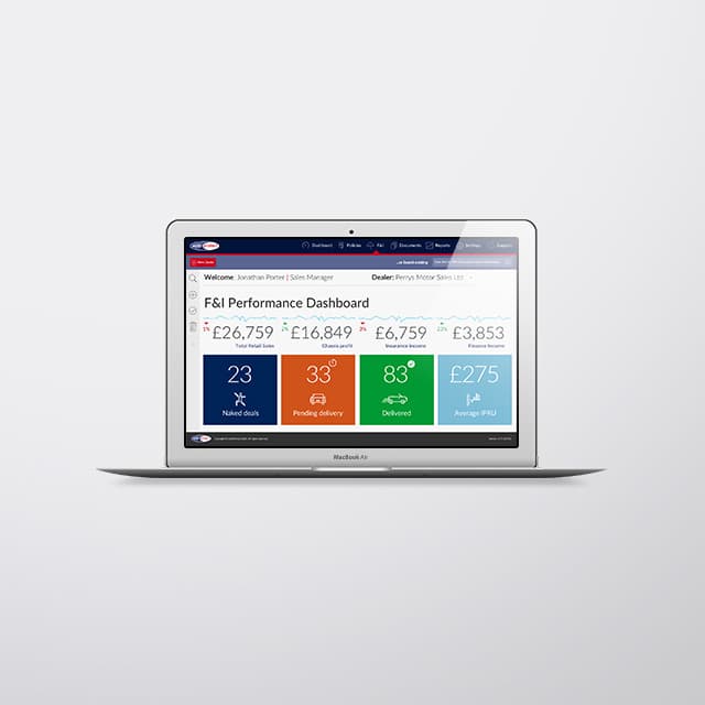 F&I Performance Dashboard designed by Jonathan Porter